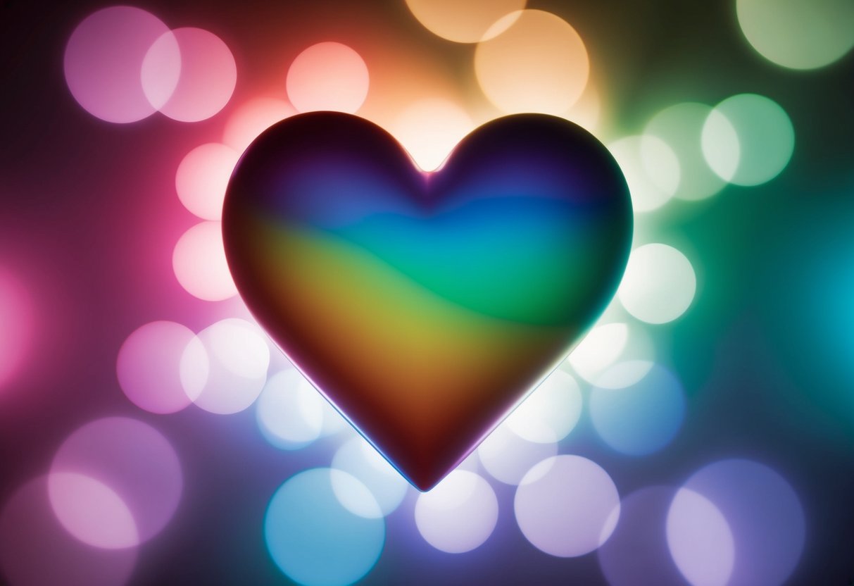 A heart surrounded by a spectrum of colors, each representing a different emotion