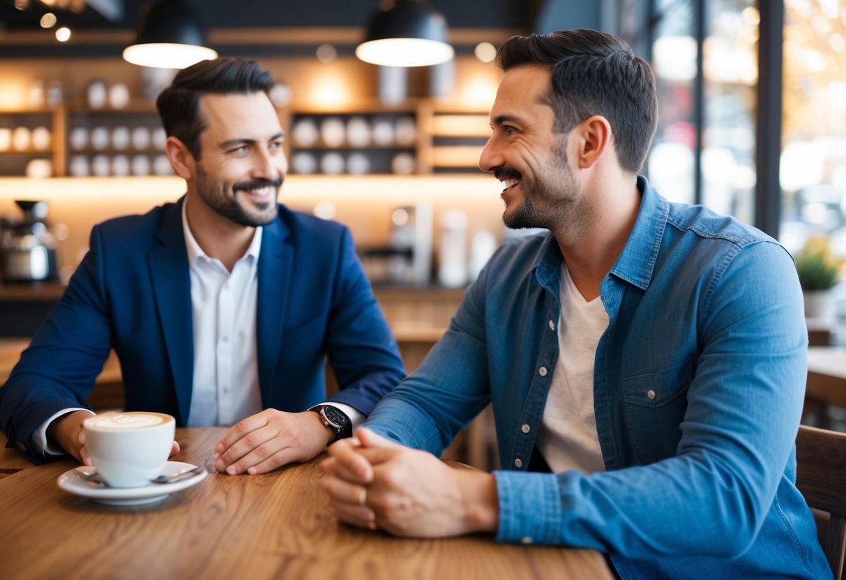 A man clears his schedule to sit and chat with you in a cozy coffee shop