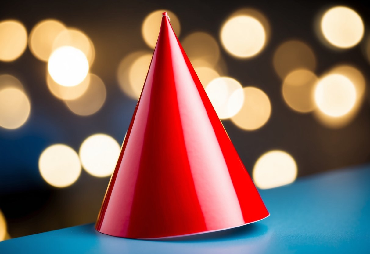 A red flag-shaped party hat on a profile picture