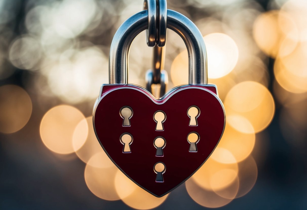 A heart-shaped lock with 15 unique keyholes, each representing a different aspect of love and identity