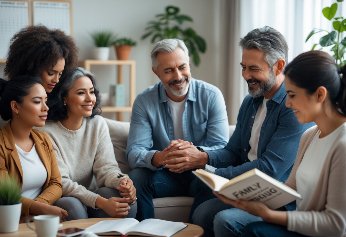 A diverse group of people of different ages and backgrounds thoughtfully engaging in activities symbolizing life choices and the concept of a biological clock.